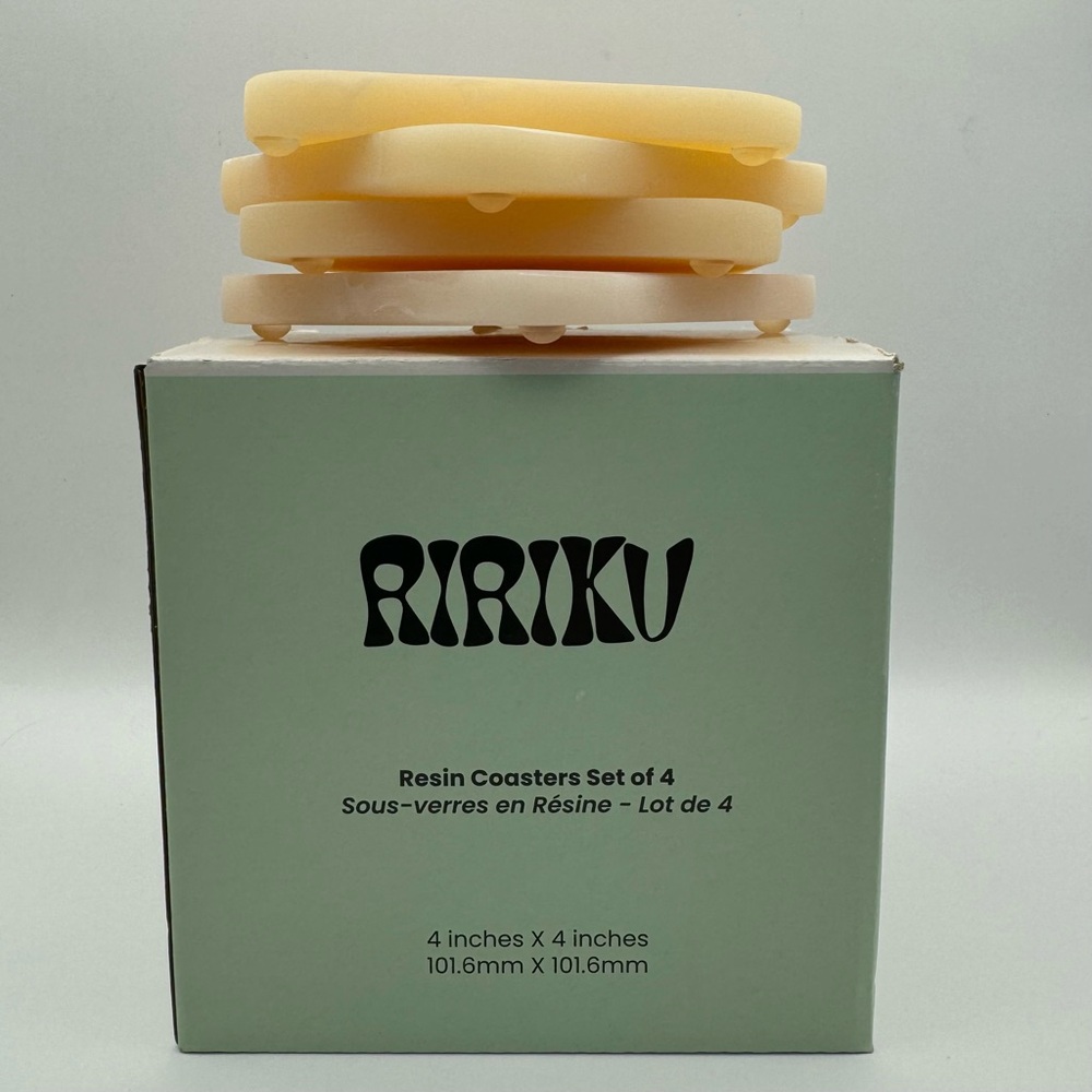 RIRIKU Resin coaster set of 4